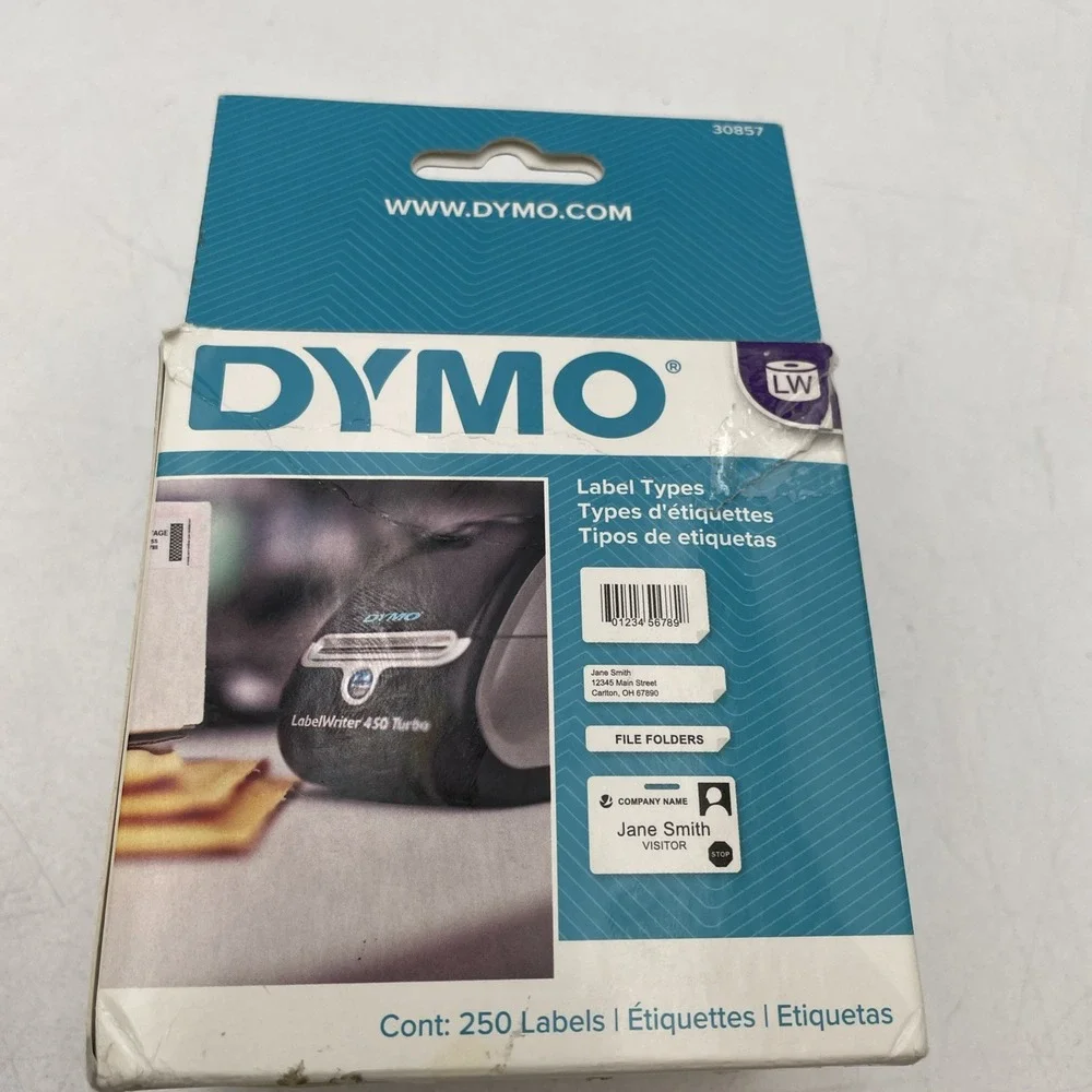 Adhesive white name badge labels 2 1/4